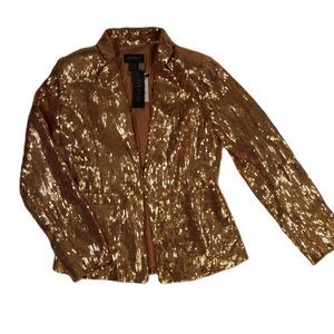 GRACIA Sequin Blazer Gold Size Small NWT